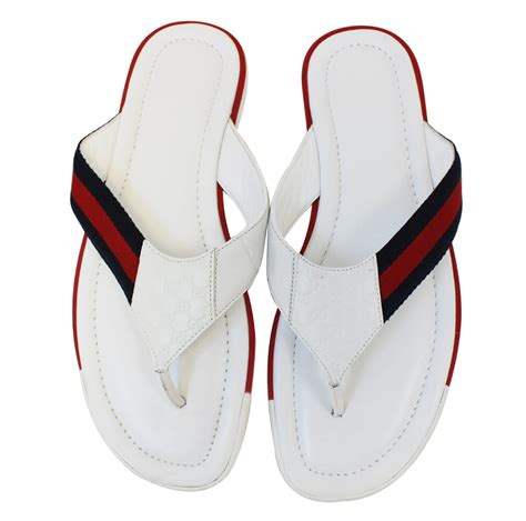 mens gucci flip flops white|gucci flip flops men cheap.